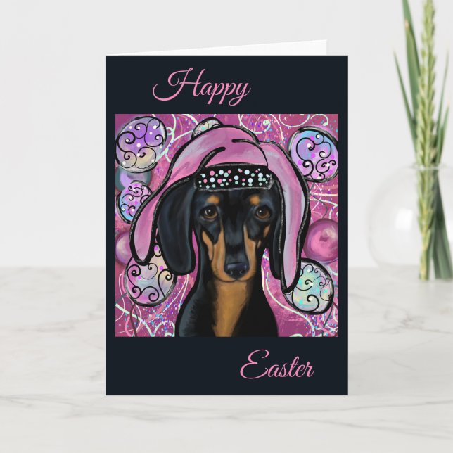 TARJETA DE AGRADECIMIENTO DACHSHUND     (Anverso)