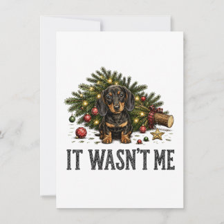 Tarjeta De Agradecimiento Dachshund Divertido Navidad No Fui Yo