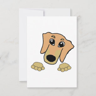 Tarjeta De Agradecimiento dachshund fawn y el personalizado de peeking de br