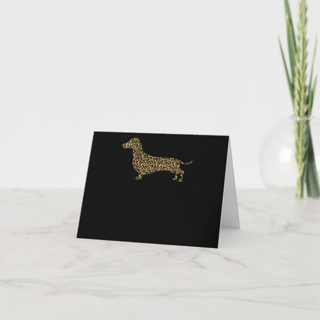 Tarjeta De Agradecimiento Dachshund Leopard Gifts | Leopard Lovers (Anverso)