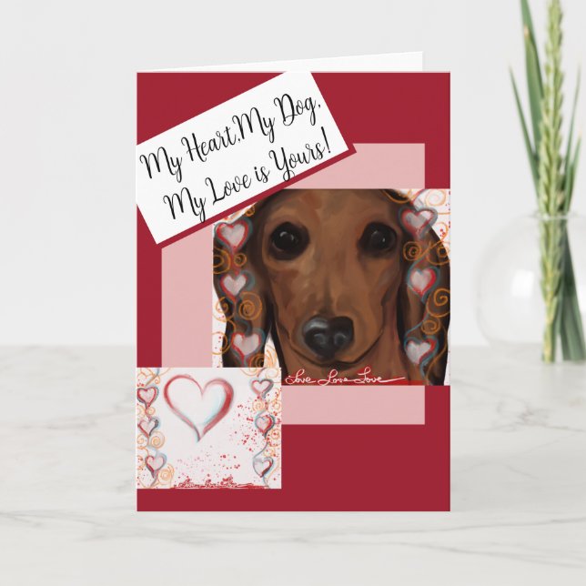 Tarjeta De Agradecimiento Dachshund rojo   (Anverso)