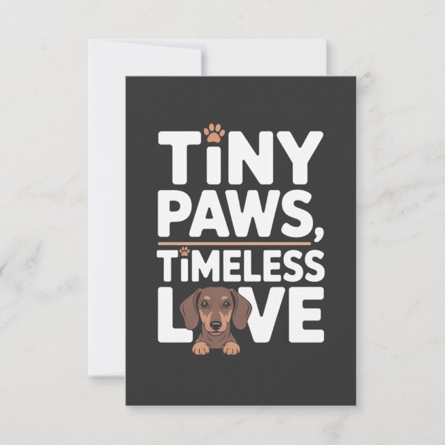 Tarjeta De Agradecimiento Dachshund Tiny Paws, Timeless Love (Anverso)