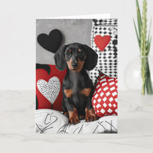 Tarjeta De Agradecimiento Dachshund Valentine Card