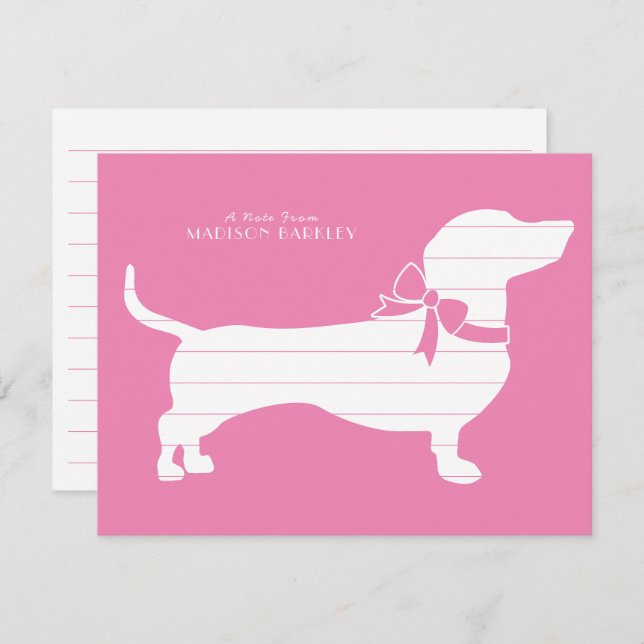 Tarjeta De Agradecimiento Dachshund Wiener Dog Puppy (Anverso / Reverso)