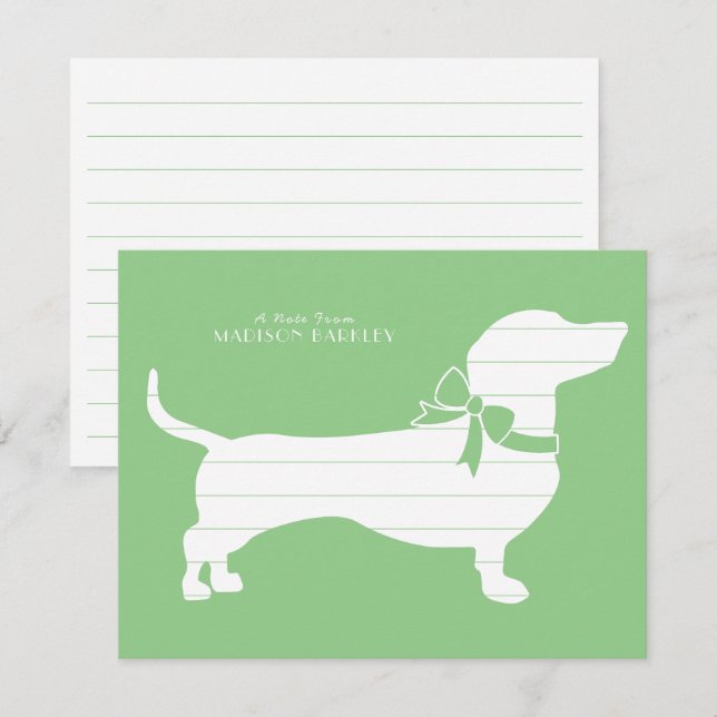 Tarjeta De Agradecimiento Dachshund Wiener Dog Puppy (Anverso / Reverso)