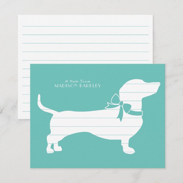 Tarjeta De Agradecimiento Dachshund Wiener Dog Puppy (Anverso / Reverso)