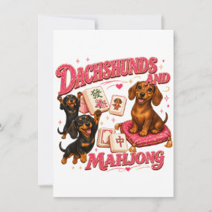 Tarjeta De Agradecimiento Dachshunds y Mahjong