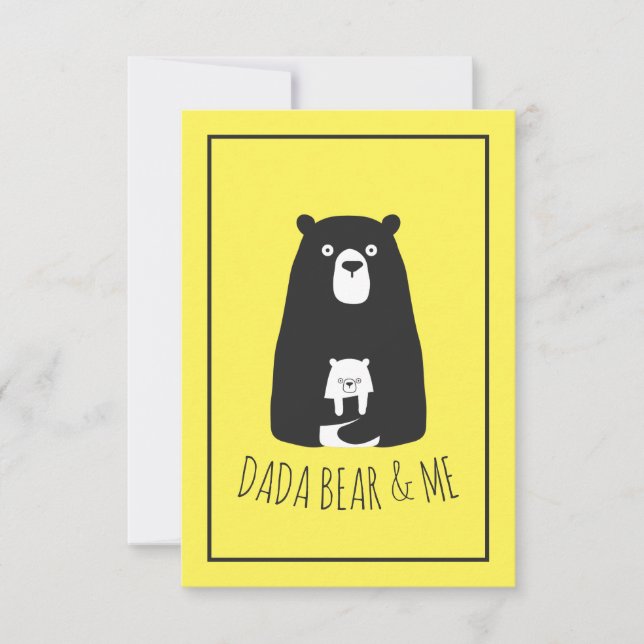 Tarjeta De Agradecimiento DADA BEAR & YO | Papá Hijos Hija Hijo Dada Bear (Anverso)