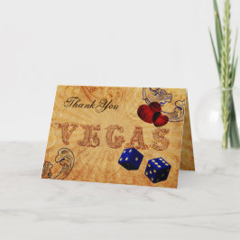 Tarjeta De Agradecimiento dados azul marino Vintage Vegas Gracias