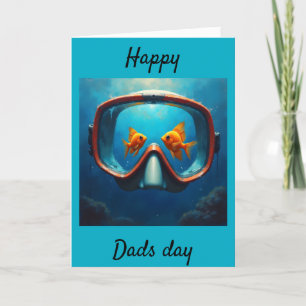 Tarjeta De Agradecimiento Dads day snorkeling máscara cómico te hizo reír