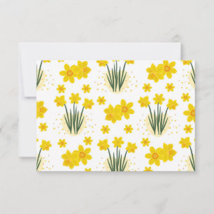 Tarjeta De Agradecimiento Daffodias brillantes, patrón sin fisuras