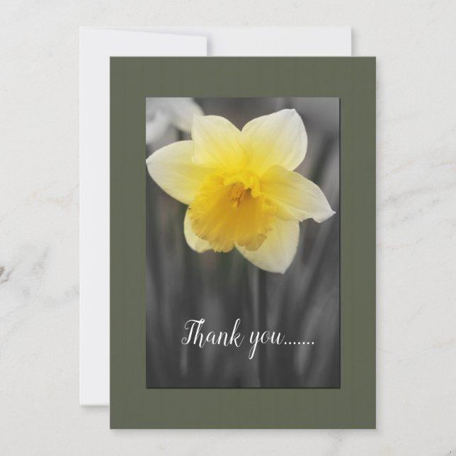 Tarjeta de agradecimiento Daffodil amarillo (Anverso)