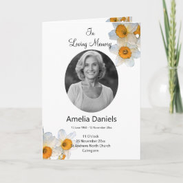 Tarjeta De Agradecimiento  Daffodil Funeral Ceremony Program Card