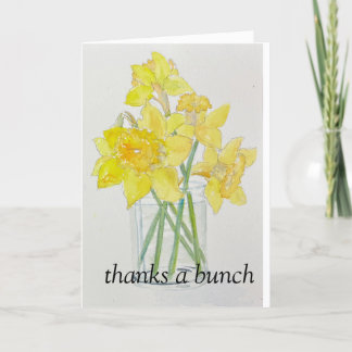 Tarjeta De Agradecimiento Daffodils frescos picados primavera amarillos colo