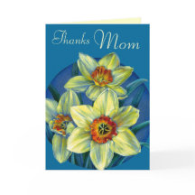 Daffodils Gracias a mamá Día de la Madre azul amar