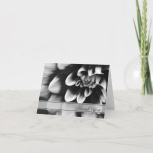 Tarjeta De Agradecimiento Dahlia Flower en blanco y negro