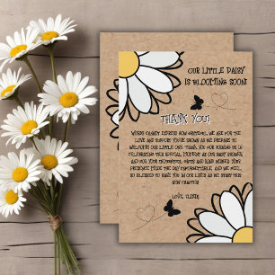 Tarjeta De Agradecimiento Dainty Daisy Minimalista Craft Baby Shower