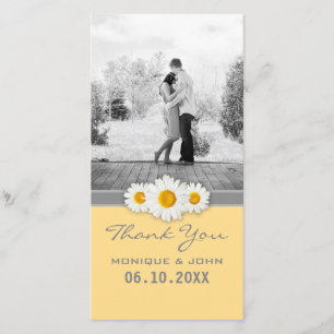 Tarjeta De Agradecimiento Daisies Amarillos Dulce Boda Gracias