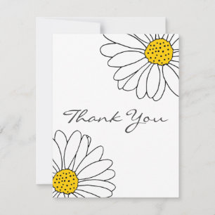 Tarjeta De Agradecimiento Daisies amarillos y blancos