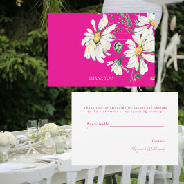 Tarjeta De Agradecimiento Daisies blancos calientes Ducha de boda Gracias