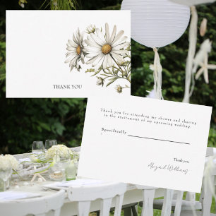 Tarjeta De Agradecimiento Daisies Blancos Ducha De Boda Gracias