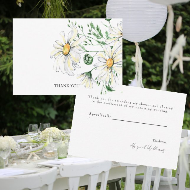 Tarjeta De Agradecimiento Daisies Blancos Ducha De Boda Gracias (Subido por el creador)