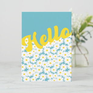 Tarjeta De Agradecimiento Daisies de espacio negativo Hola pensando en ti