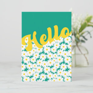 Tarjeta De Agradecimiento Daisies de espacio negativo Hola pensando en ti