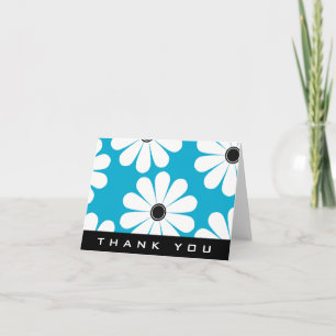 Tarjeta De Agradecimiento Daisies Funky (Azul)