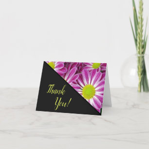 Tarjeta De Agradecimiento Daisies rosados y amarillos   Floral