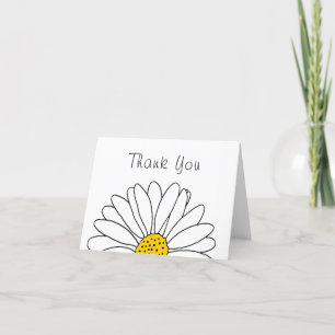 Tarjeta De Agradecimiento Daisy amarillo y blanco