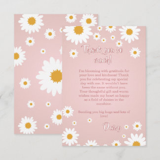 Tarjeta De Agradecimiento Daisy Birthday Thank You Card
