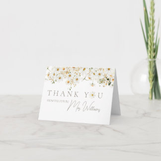 Tarjeta De Agradecimiento Daisy Boho Jardin Moderno Shower Nupcial