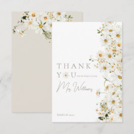 Tarjeta De Agradecimiento Daisy Boho Wildflower Moderna Ducha nupcial