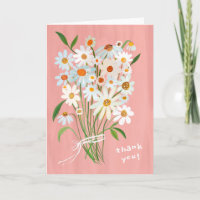Daisy Bouquet Gouache pintado a mano Rubor Pink