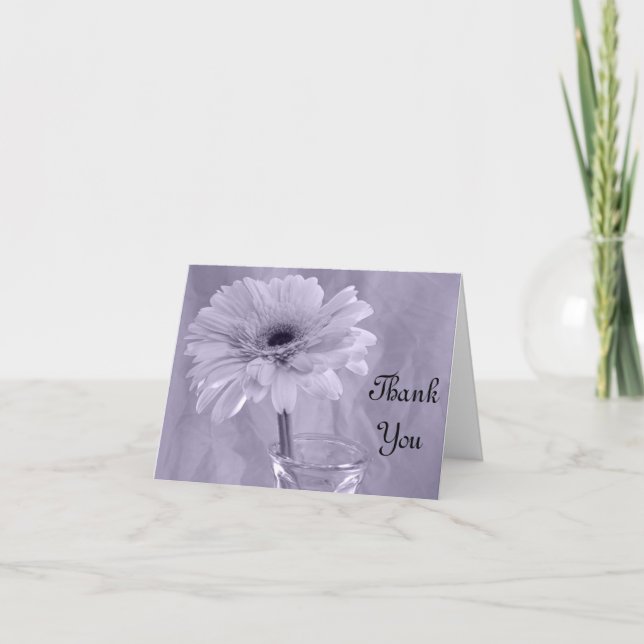 Tarjeta De Agradecimiento Daisy Bridesmaid púrpura pálido gracias (Anverso)