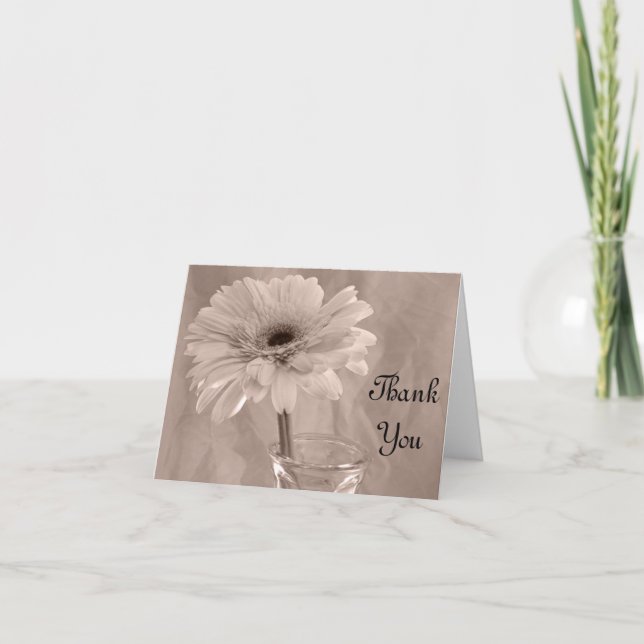 Tarjeta De Agradecimiento Daisy de color rosa pálido gracias (Anverso)