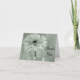 Tarjeta De Agradecimiento Daisy de color verde pálido gracias