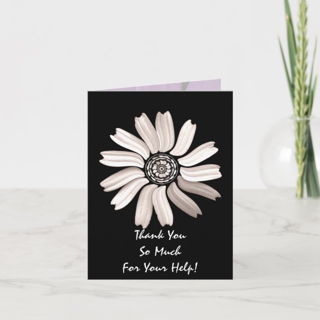 Tarjeta De Agradecimiento Daisy Gracias Notecard (Anverso)