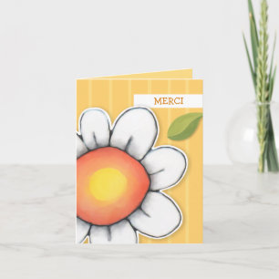 Tarjeta De Agradecimiento Daisy Joy rayas amarillas Melia Note Card
