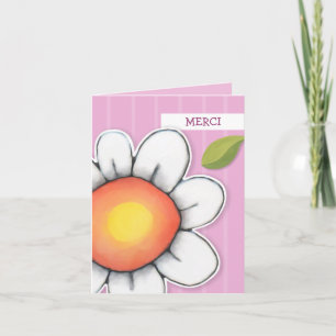 Tarjeta De Agradecimiento Daisy Joy rayas rosas Mestos Note Card