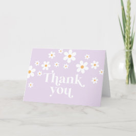 Tarjeta De Agradecimiento Daisy Lilac Boho Baby Shower