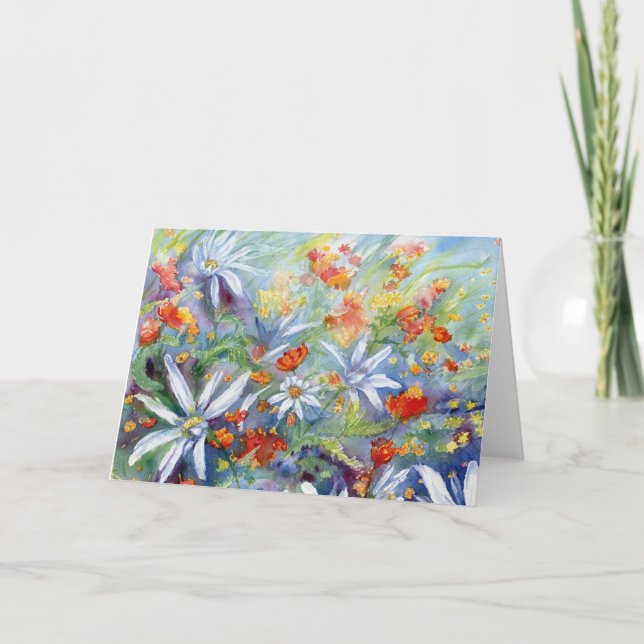 Tarjeta De Agradecimiento Daisy Meadow Blank Notecard (Anverso)