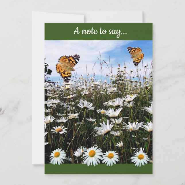 Tarjeta De Agradecimiento Daisy Meadow Personalizado Text Gracias (Anverso)