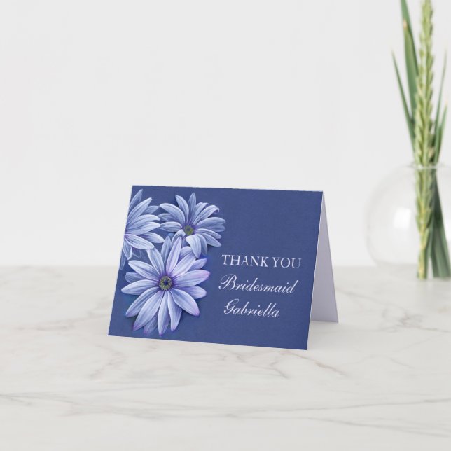 Tarjeta De Agradecimiento Daisy osteospermum a las damas de honor de la boda (Anverso)