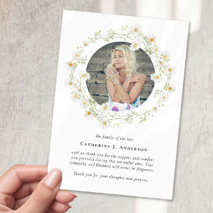 Tarjeta De Agradecimiento Daisy Photo Bereavement Sympathy Memorial