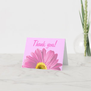 Tarjeta De Agradecimiento Daisy Pink Flower Gracias O Personalizado