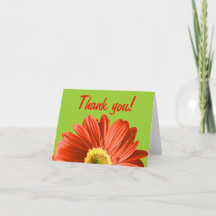 Tarjeta De Agradecimiento Daisy Rojo Gracias O Personalizado