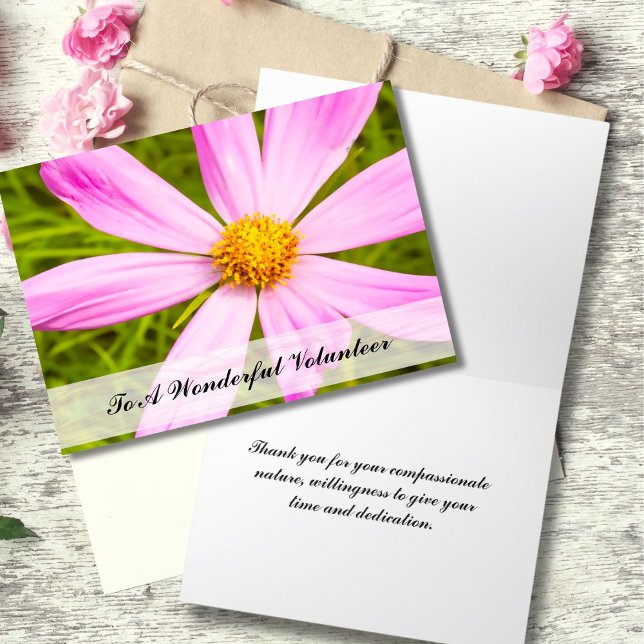 Tarjeta De Agradecimiento Daisy Rosa Gracias Voluntario (Subido por el creador)