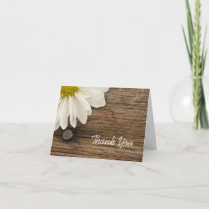 Tarjeta De Agradecimiento Daisy y Barn Wood Boda Bridesmaid Gracias